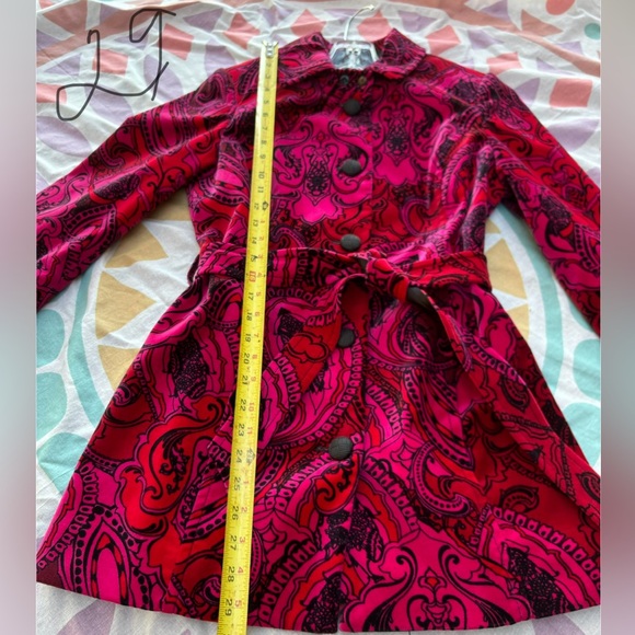 Etcetera hot pink and red velvet jacket size 4 - Picture 6 of 10